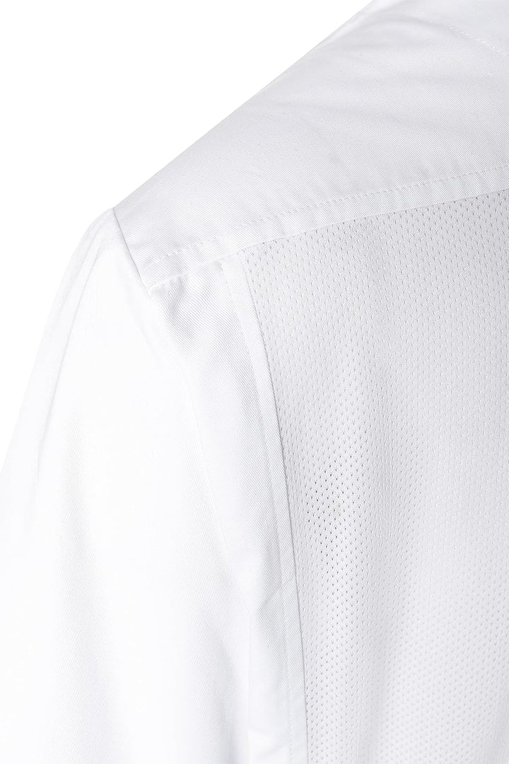 Karlowsky Langarm Überwurf-Kochhemd Basic Damen Herren Unisex 65% Polyester / 35% Baumwolle XS Weiss
