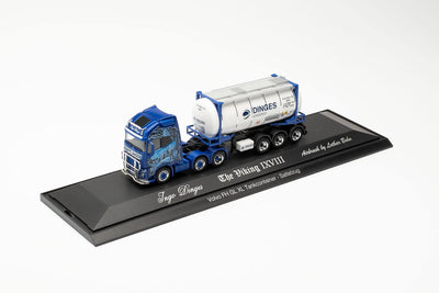 herpa 122184 Volvo FH Gl. XL 6 x 2 Tankcontainer-Sattelzug „Ingo Dinges“ LKW Miniaturmodelle Kleinmo