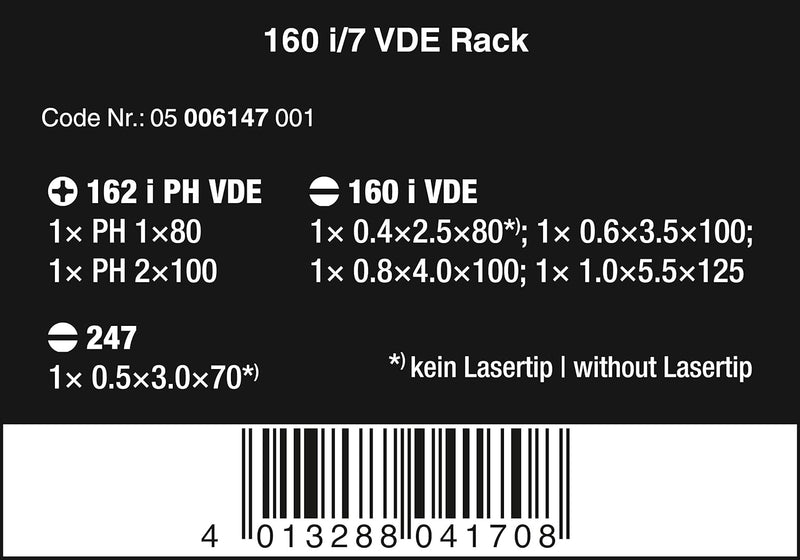 Wera 367/6 Schraubendrehersatz Kraftform Plus TORX® + Rack, 6-teilig, 05028062001 & 05006147001 160