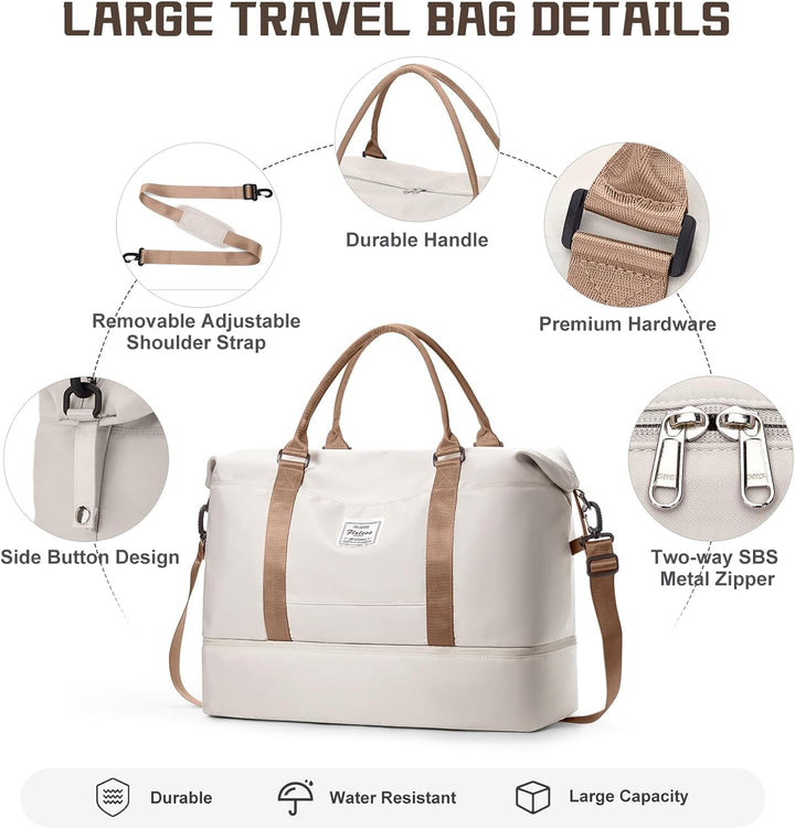 Gross Reisetasche Damen Handgepäck Tasche Sporttasche Weekender Bag Schwimmtasche Wasserdicht Travel