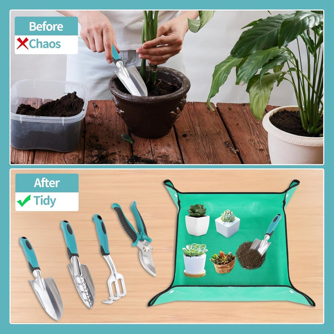 7 Stück Gartenwerkzeug-Set,Gartengeräte,Garten Zubehör,Garten Hand Werkzeuge,Gartenzubehör mit Pflan
