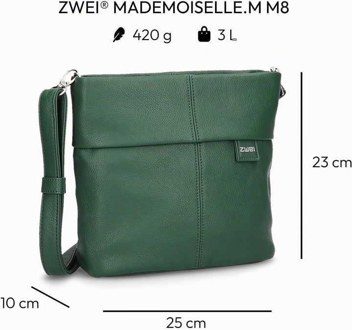 Zwei Damen Mademoiselle M8 Handbag Moos, Moos