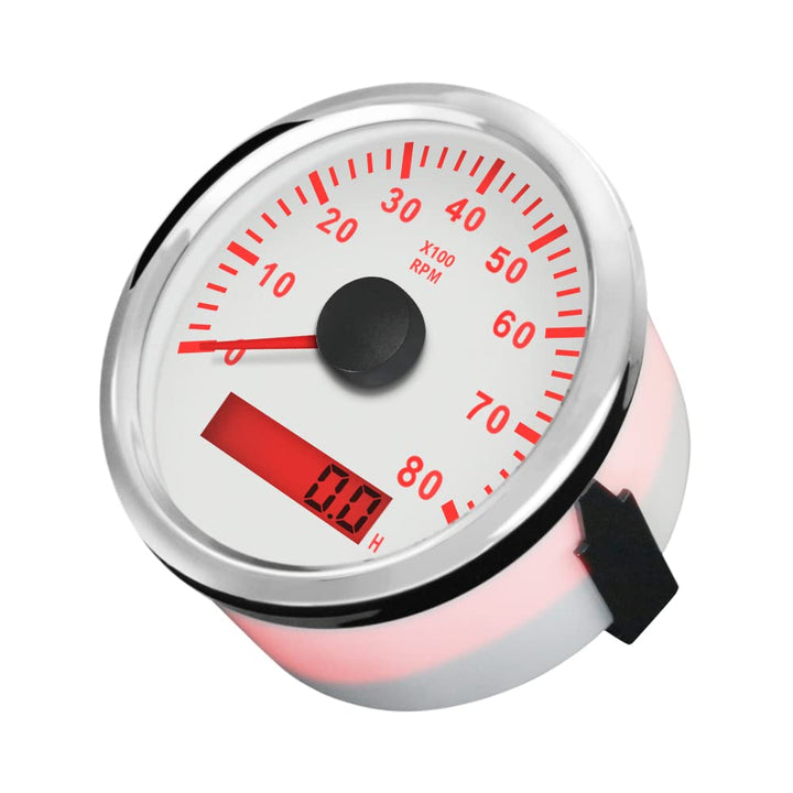 ELING Drehzahlmesser wasserdicht mit Stunde Meter 0-8000 RPM 85mm 9-32V mit Hintergrundbeleuchtung