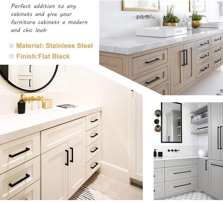 LONTAN 10 Stück schrankgriffe Schwarz Griffe Schwarz 128mm lochabstand Küchengriffe Schwarz Möbelgri