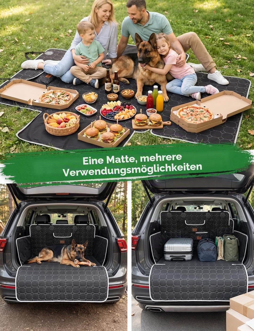KYG Kofferraumschutz Hund mit Seiten und Ladekantenschutz Hundeschutz Auto Kofferraum Wasserdicht &