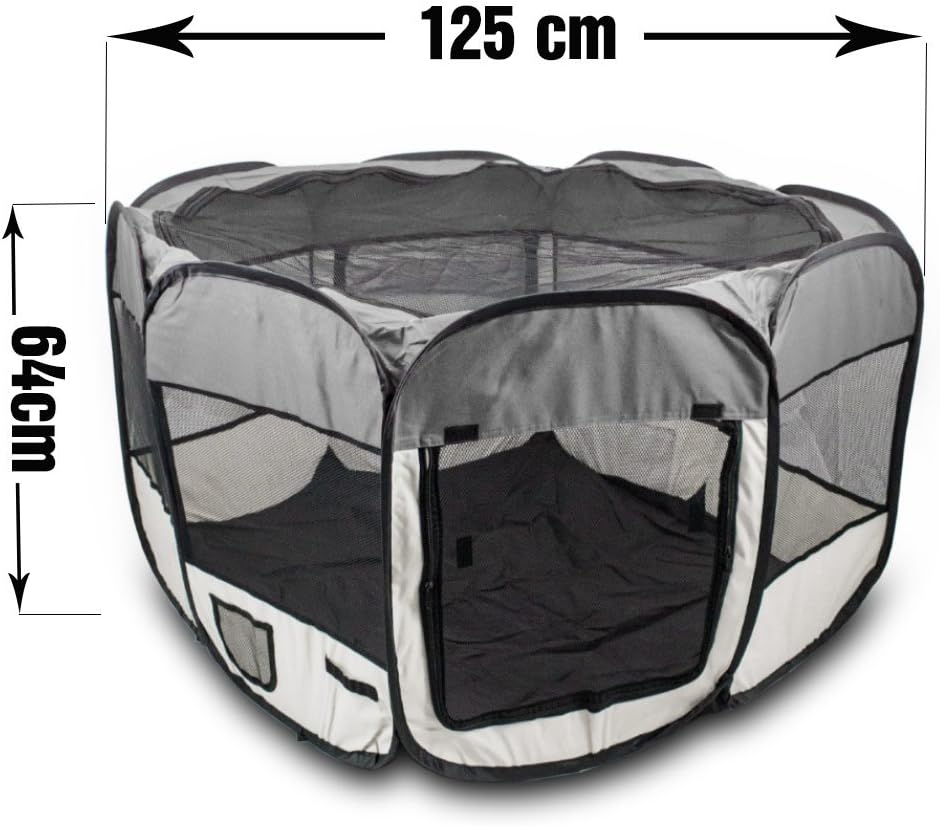 BITUXX® Welpenlaufstall Tierlaufstall Laufstall Tierauslauf Laufgitter Eckig Faltbar (Grün), Grü