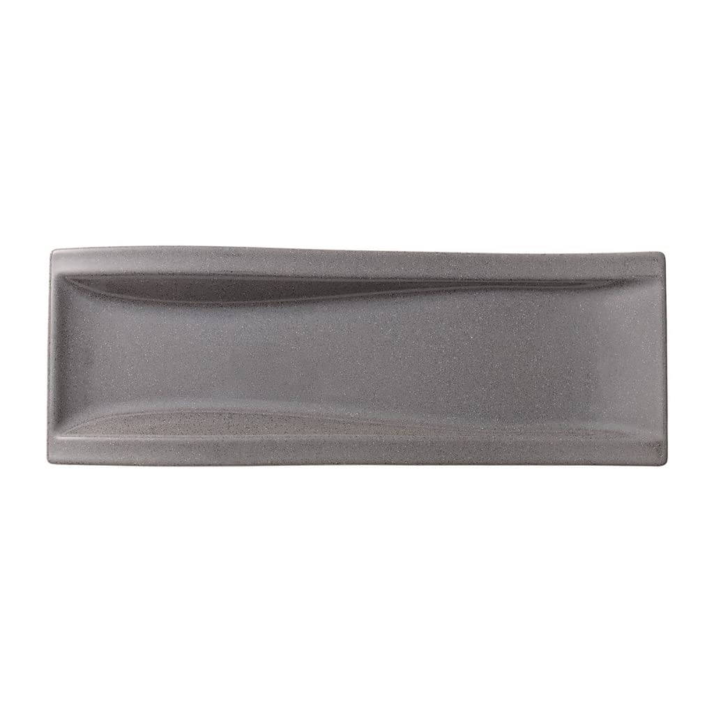 Villeroy und Boch NewWave Stone Antipasti-Teller, 45 x 15 cm, Premium Porzellan, Grau Grau 42x15cm,