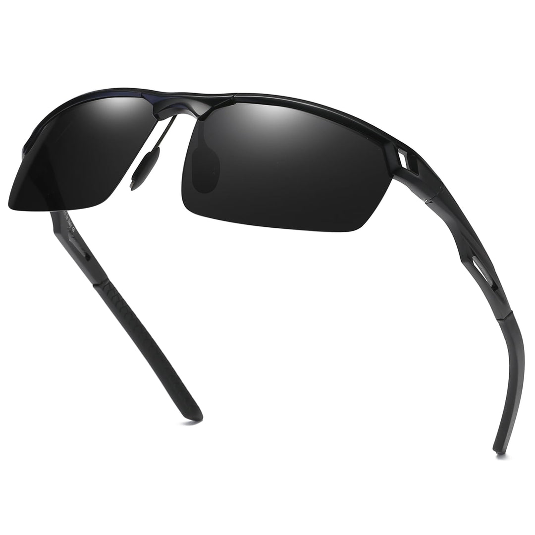 DUCO Sonnenbrille für Herren Retro Polarisierte Sonnenbrille Ultraleichte Sportbrille Al-Mg Metallra