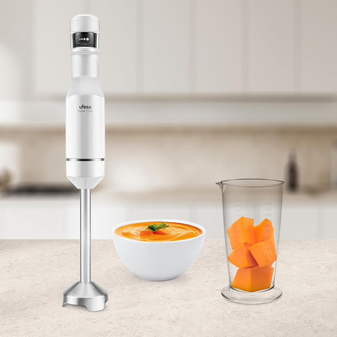 Ufesa Stabmixer Stellar TouchSpeed 1500W, Digitalanzeige, Variable Touch-Geschwindigkeit, 4 Hochleis
