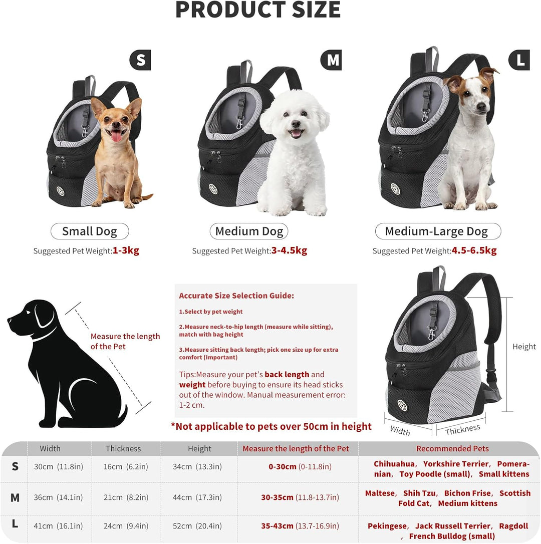 PETCUTE Hundetragerucksack,Verstellbarer Haustier Rucksack für Kleine Hunde und Katzen,Gepolsterter