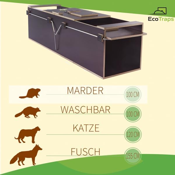 Marderfalle Lebendfalle - Wiederverwendbare Rattenfalle - Verkleidet mit Birkensperrholz Tierfalle G