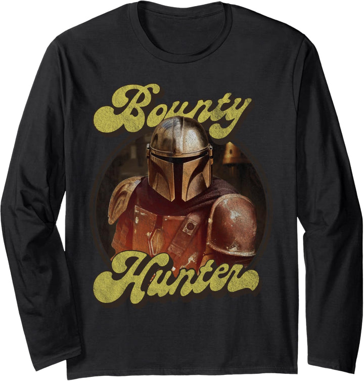 Star Wars The Mandalorian Retro Bounty Hunter Portrait Langarmshirt