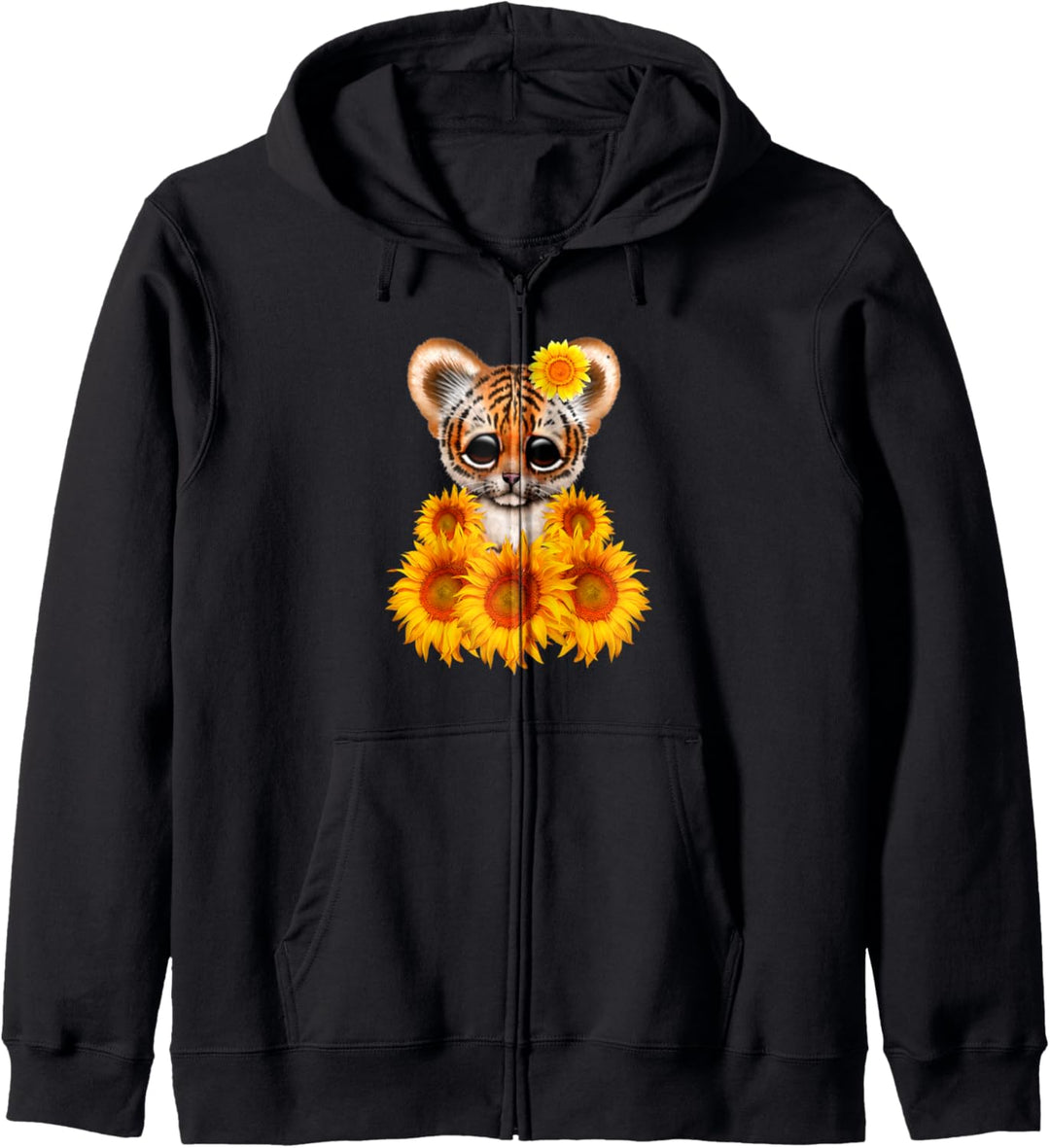 Tiger Sonnenblume Cute Tiger Love Sonnenblume Kapuzenjacke