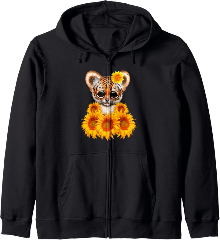 Tiger Sonnenblume Cute Tiger Love Sonnenblume Kapuzenjacke