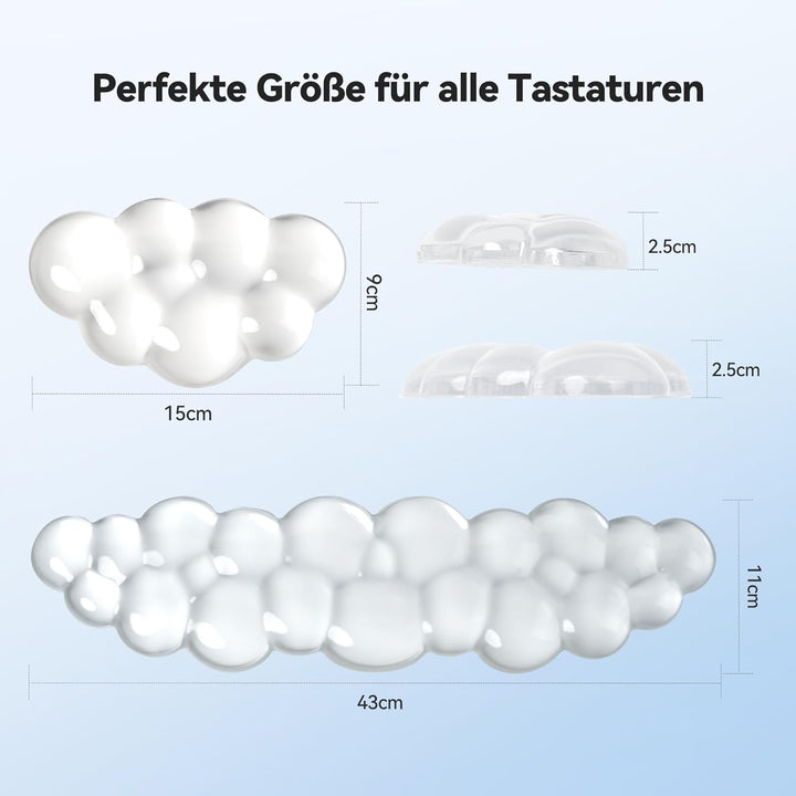 TECKNET Wolke Handballenauflage Tastatur, Ergonomisches, Gel-Füller & Weich und Bequem, Gegen Müdigk