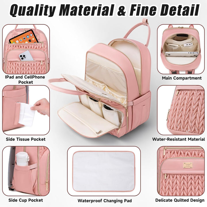 Wickeltaschen-Rucksack, stilvolle Baby-Wickeltasche, wasserdichter Reise-Wickelrucksack mit Wickelun
