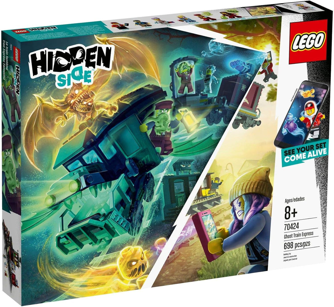 LEGO Hidden Side 70424 Geisterzug, Spielzeug für Kinder mit Augmented Reality Funktionen Standard Ve