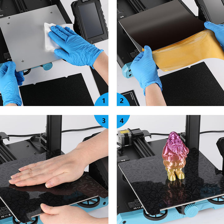Ender 3 V3 SE Doppelseitiges PEO/PEI Blatt, glattes PEO und strukturiertes PEI magnetisches beheizte