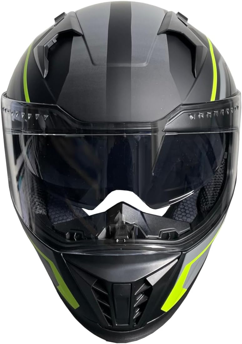 Integralhelm Helm Motorradhelm RALLOX 708 neon gelb grün schwarz matt S M L XL Grösse M, M