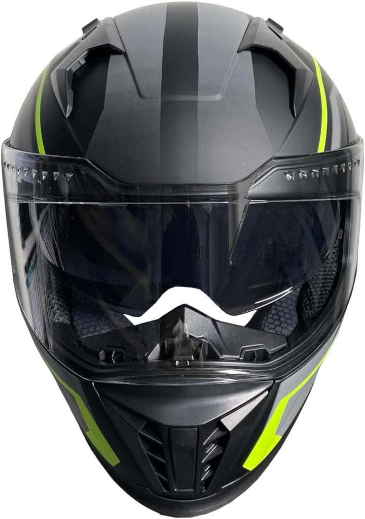 Integralhelm Helm Motorradhelm RALLOX 708 neon gelb grün schwarz matt S M L XL Grösse M, M