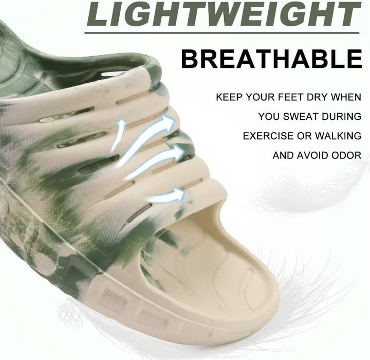 KuaiLu Recovery Sandalen Herren Bequeme Plantarfasziitis Schlappen Orthopädische Offene Zehen Männer