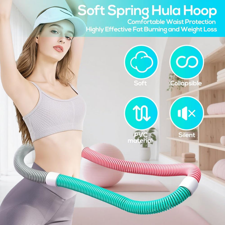 ADDLIVE Hula Hoop mit Gewicht, Faltbarer Hula Hoop Reifen, Soft Hula Hoop zum Abnehmen mit Gewicht,