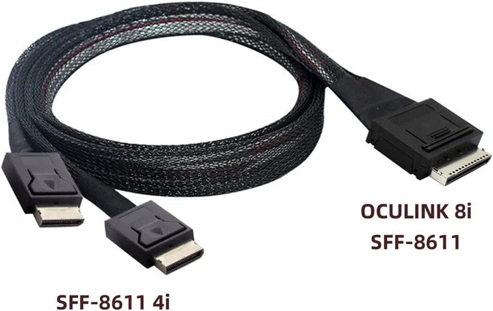 xiwai OCuLink PCIe PCI-Express SFF-8611 8X 8-Lane auf Dual SFF-8611 Oculink 4X SSD Daten Aktives Kab