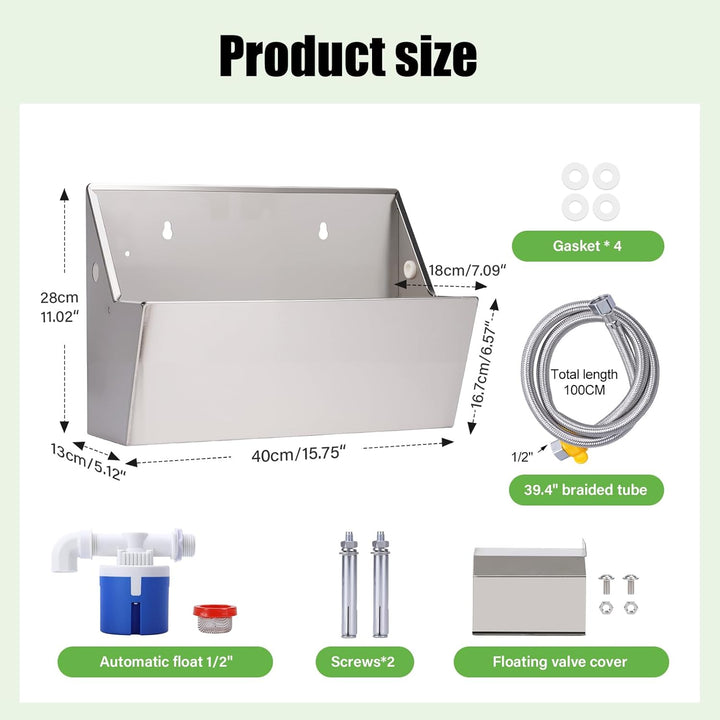 Rinder und Schafe Trinktrug 8 Liter Hundewasser im Freien Edelstahl-Wassernapf für grosse Hunde,Hund