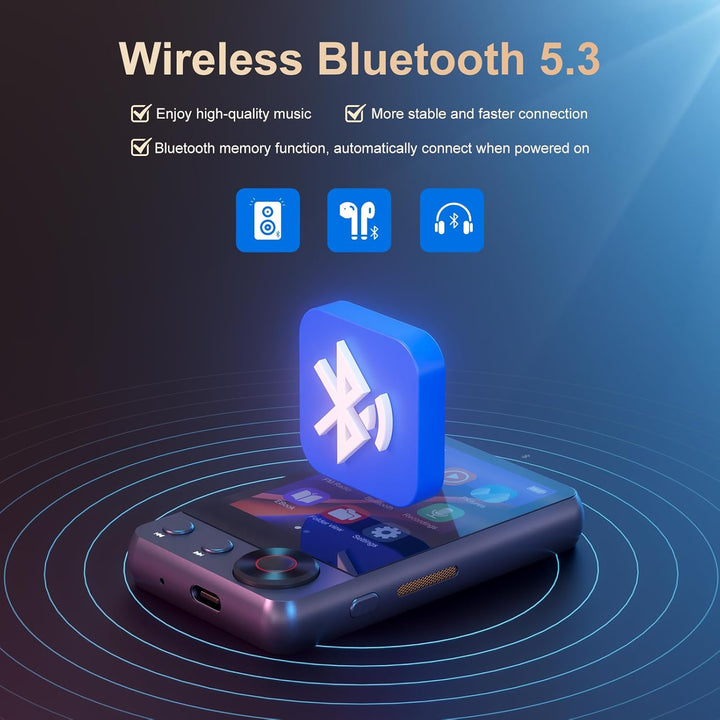 128GB MP3-Player mit Bluetooth 5.3, Oilsky 2,4'' tragbarer Touchscreen Musikplayer mit Lautsprecher,