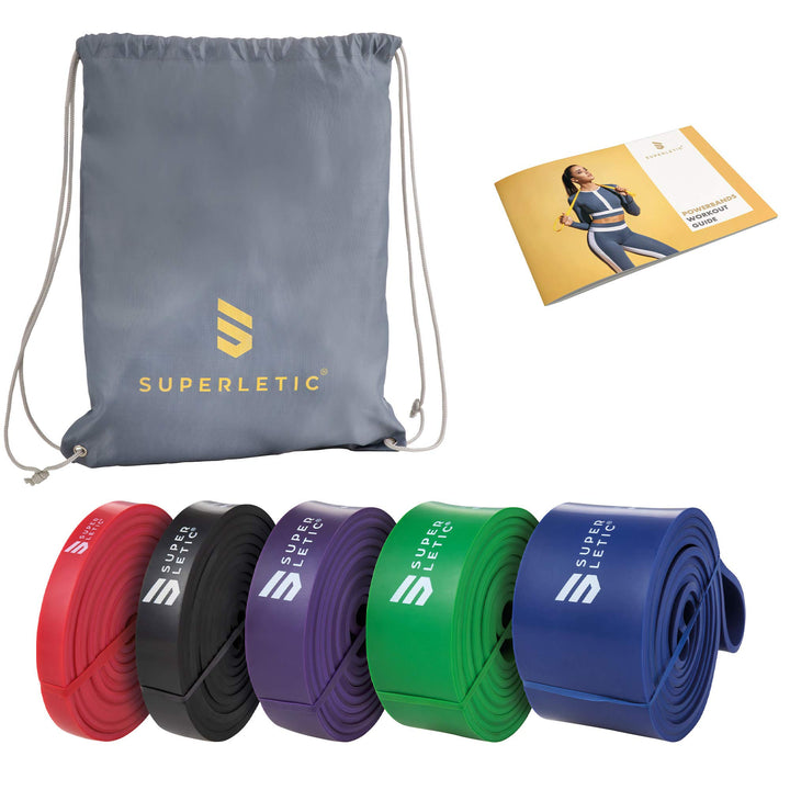 SUPERLETIC Powerbands, Widerstands-Fitness-Bänder, einzeln oder im Set, Pullup-, Resistance und Body