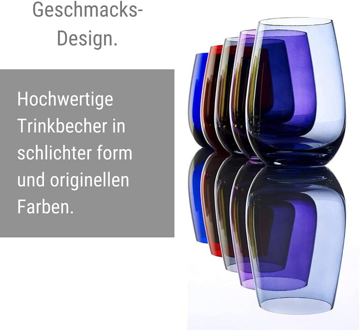 Stölzle Lausitz Gläser ELEMENTS 465 ml Kobalt-Blau I Trinkgläser 6er Set I Gläser-Set spülmaschinenf
