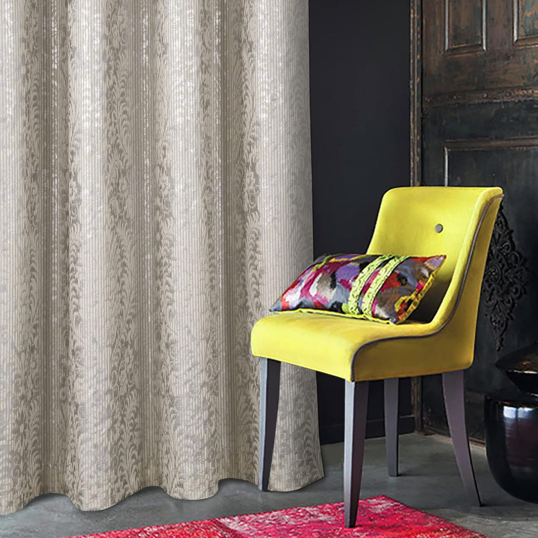 always4u 100% Blickdicht Vorhang Elegante Gardinen mit Sliber Muster Verdunkelung Schallschutz mit Ö