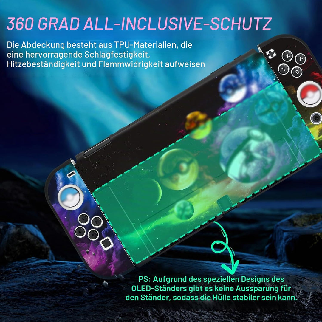 DLseego Schutzhülle Kompatibel mit Switch OLED,Schlanke Weiche Dockable Schutzhülle mit 4 Switch Joy