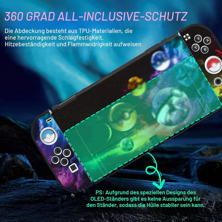 DLseego Schutzhülle Kompatibel mit Switch OLED,Schlanke Weiche Dockable Schutzhülle mit 4 Switch Joy