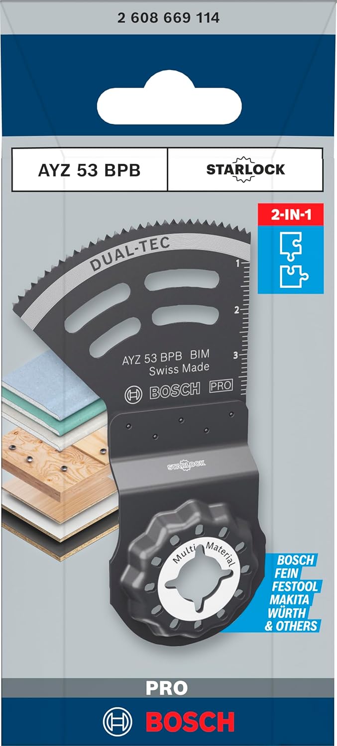 Bosch 1x PRO Multi Material AYZ 53 BPB Blatt für Multifunktionswerkzeuge (für Gipskartonplatte, Holz