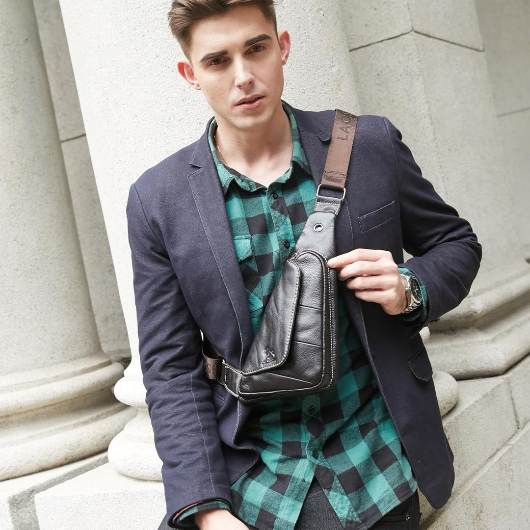 pundarika brusttasche herren leder Kleine umhängetasche herren sling bag Leder Crossbody bag Tasche
