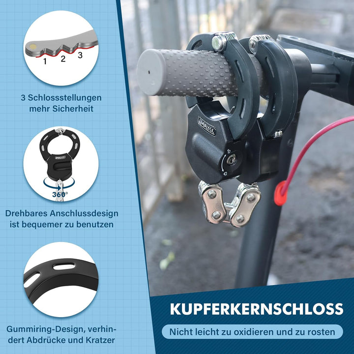 IMAYCC Tragbarkeit Vorhängeschloss für Elektroroller und Fahrräder, hohe Sicherheit, Diebstahlschutz
