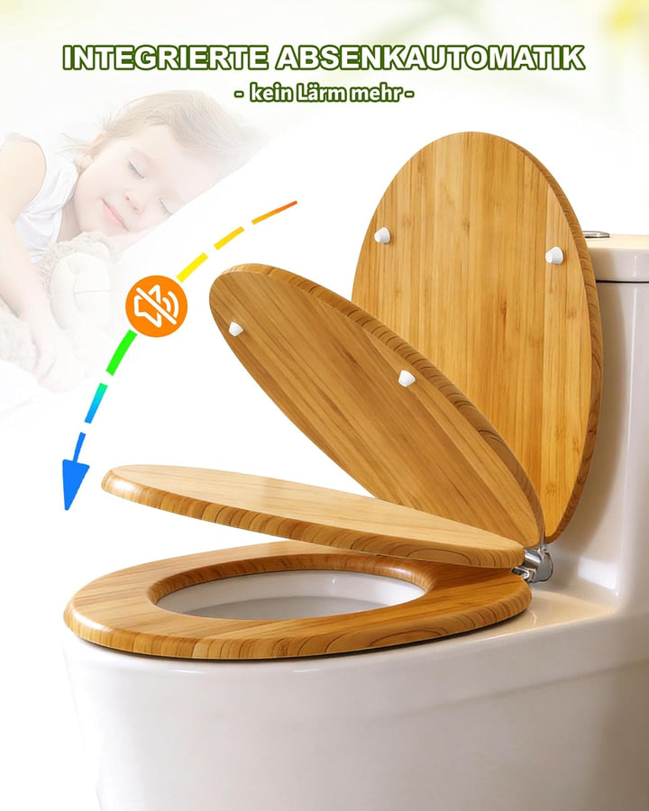 Ribelli WC Sitz mit Absenkautomatik, Toilettendeckel O-Form in Viele Motiven, Klodeckel Einfache Mon