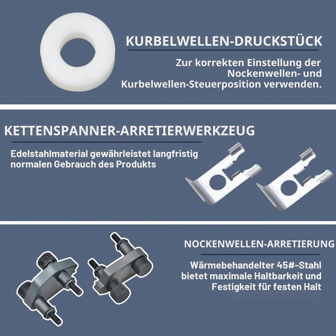 Zoomtools Motor-Nockenwellen-Arretier-Ausrichtungs-Timing-Werkzeugsatz für Audi VW Skoda VAG 1,8 2,0
