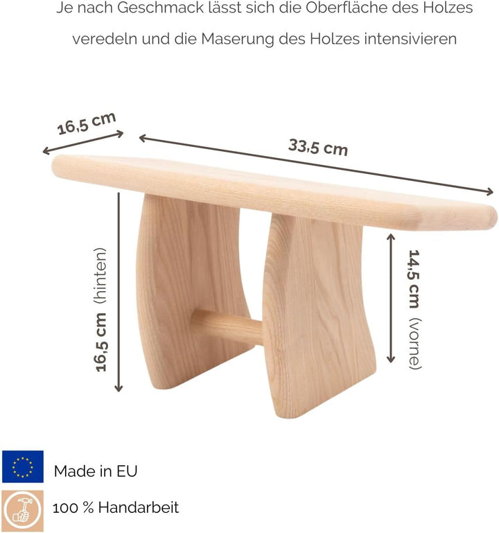 Bodhi Meditationsbank mit Mittelsteg | Yoga Hocker aus Holz | Kniesitz Medibank für eine Tiefe Medit