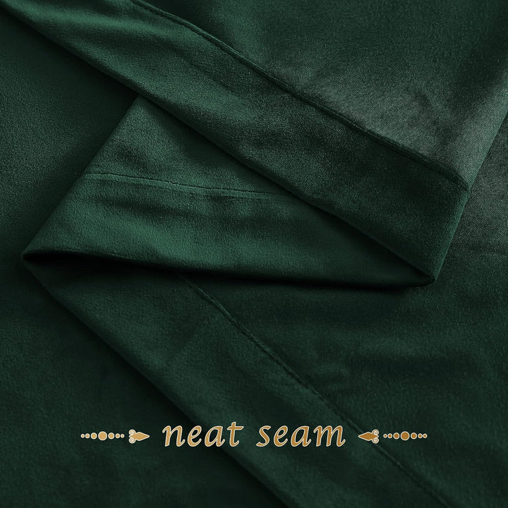 PONY DANCE Samtvorhänge Dunkelgrün Weihnachten Gardinen Samt Blickdicht Ösenvorhang 2er Set H 260 x