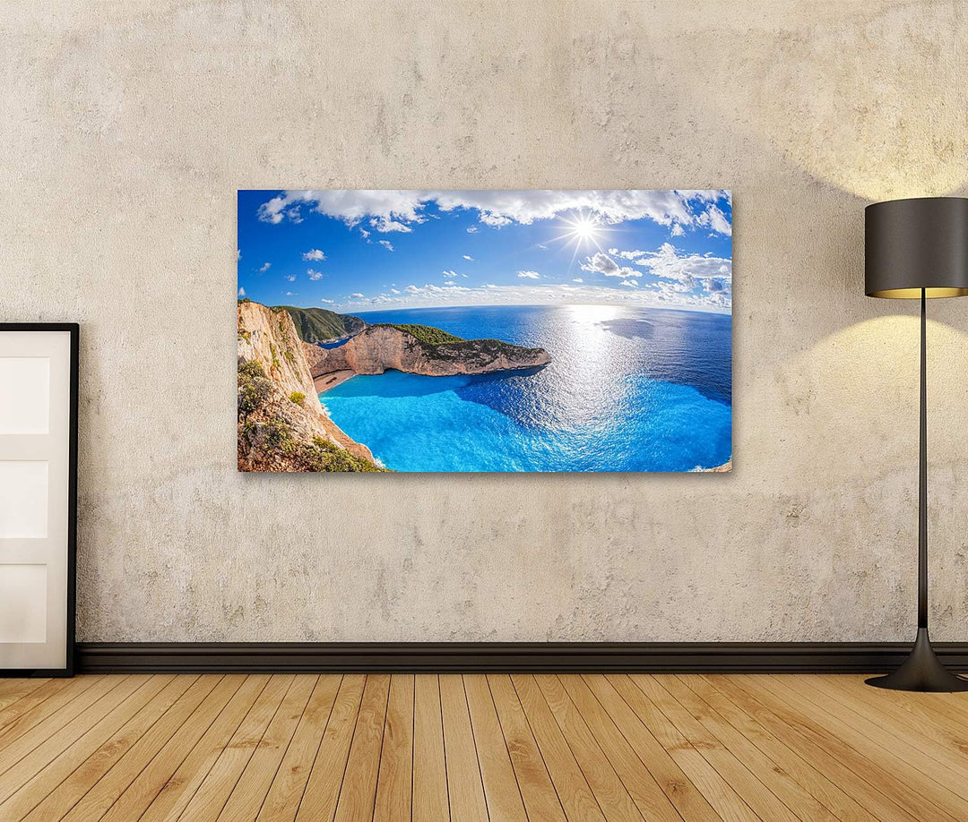 islandburner Bild auf Leinwand Navagio Strand Schiffswrack Sonnenuntergang Insel Zakynthos Griechenl