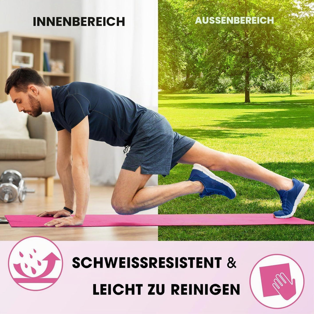 #DoYourFitness Fitnessmatte rutschfest | 183x61cm oder XXL 190x100cm | 0,8-2cm hoch | Gelenkschonend