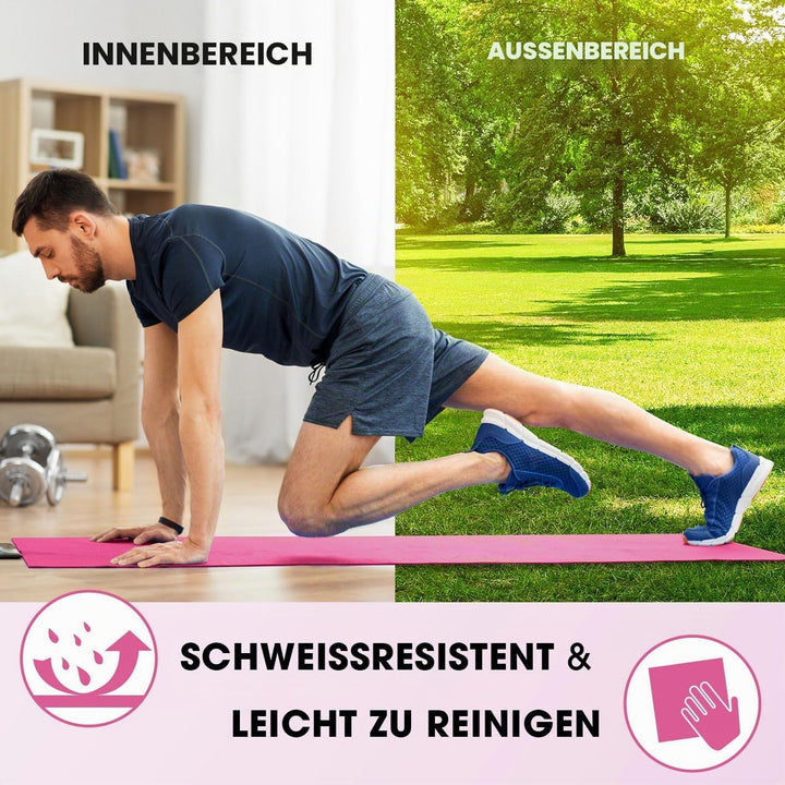 #DoYourFitness Fitnessmatte rutschfest | 183x61cm oder XXL 190x100cm | 0,8-2cm hoch | Gelenkschonend