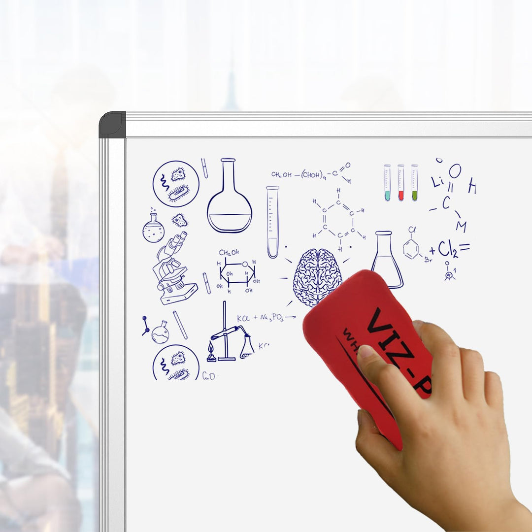 VIZ-PRO Magnetisches Whiteboard 120 x 90 cm Trocken abwischbare Tafel für Zuhause Küche Büro Wandtaf