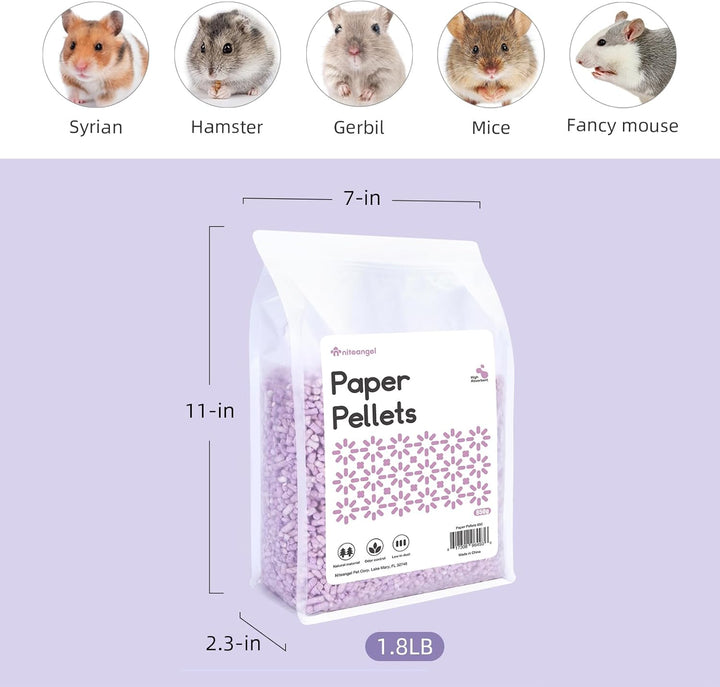 Niteangel Hamster-Papierpellets als Einstreu für syrische Zwerghamster, Gerbils, Mäuse, Lemminge, De