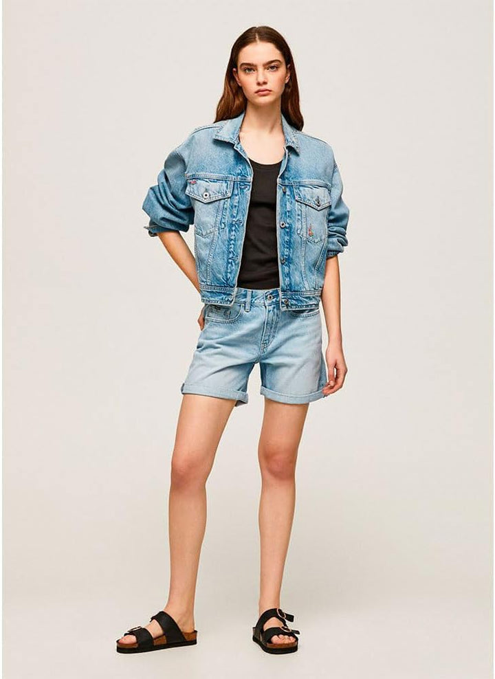 Pepe Jeans Damen Mable Denim Shorts 25W Blue (Denim-pe7), 25W Blue (Denim-pe7)