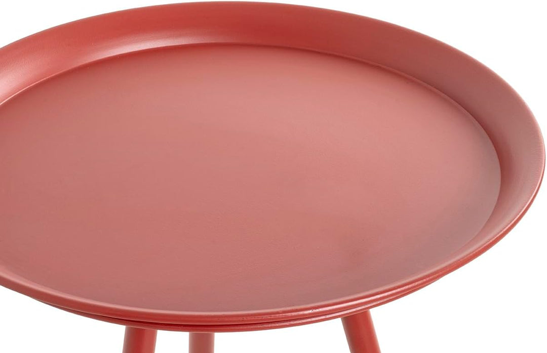 Haku Möbel Beistelltisch rot, Metall - Masse: H 47 cm x Ø 38 cm, Style: Modern Ø 38 x H 47 cm Rot, Ø