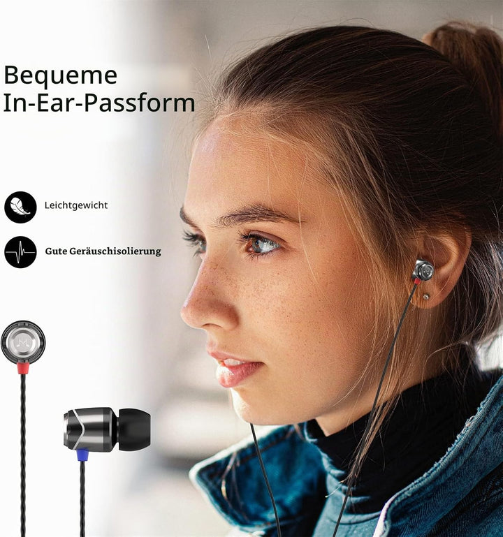 SoundMAGIC E10 Kabelgebundene Kopfhörer ohne Mikrofon, HiFi-Stereo-Ohrhörer, geräuschisolierende In-