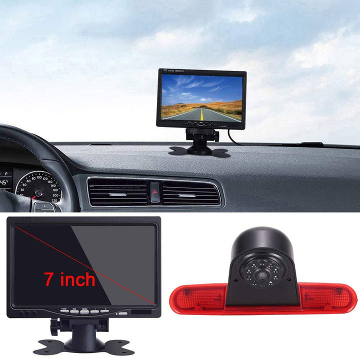 Rückfahrkamera Transporter + 7 Zoll TFT LCD Bildschirm Auto Monitor, Bremsleuchte Auto Dach Rückfahr